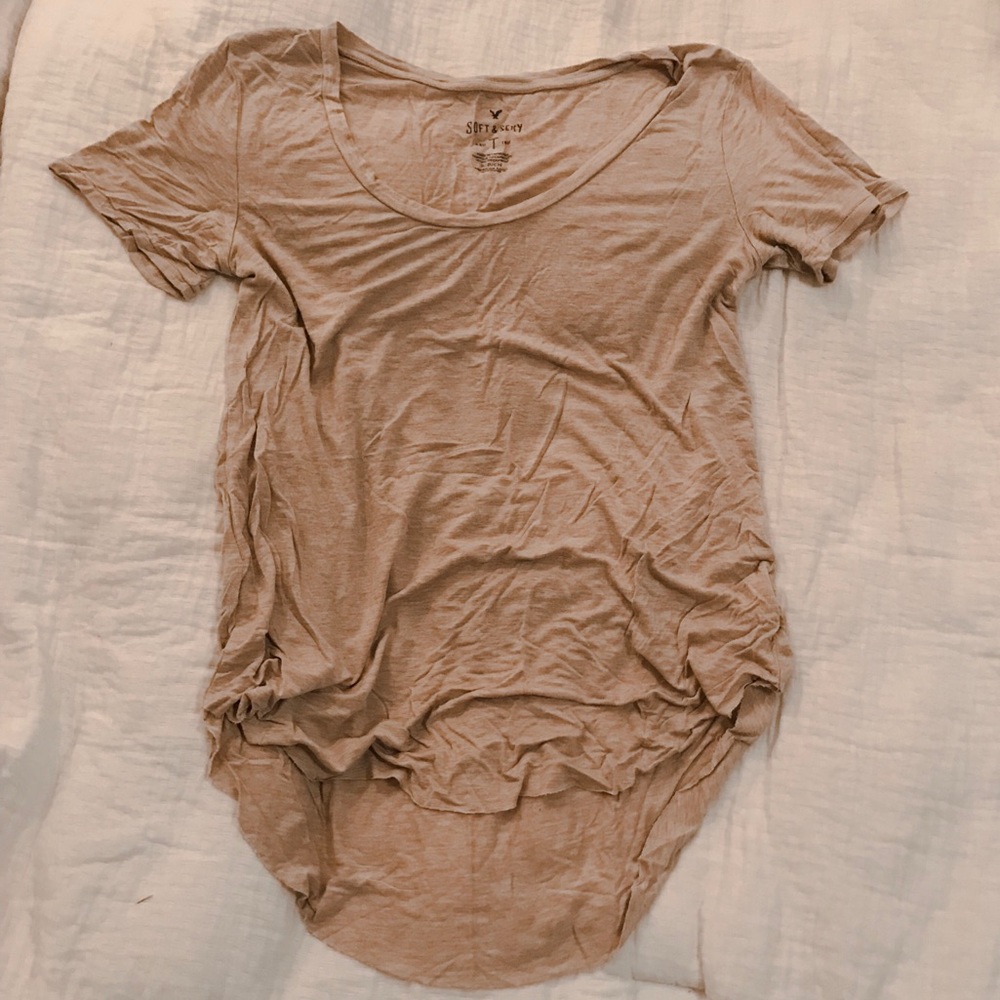 American Eagle Tee // Tan T // Beige T-shirt